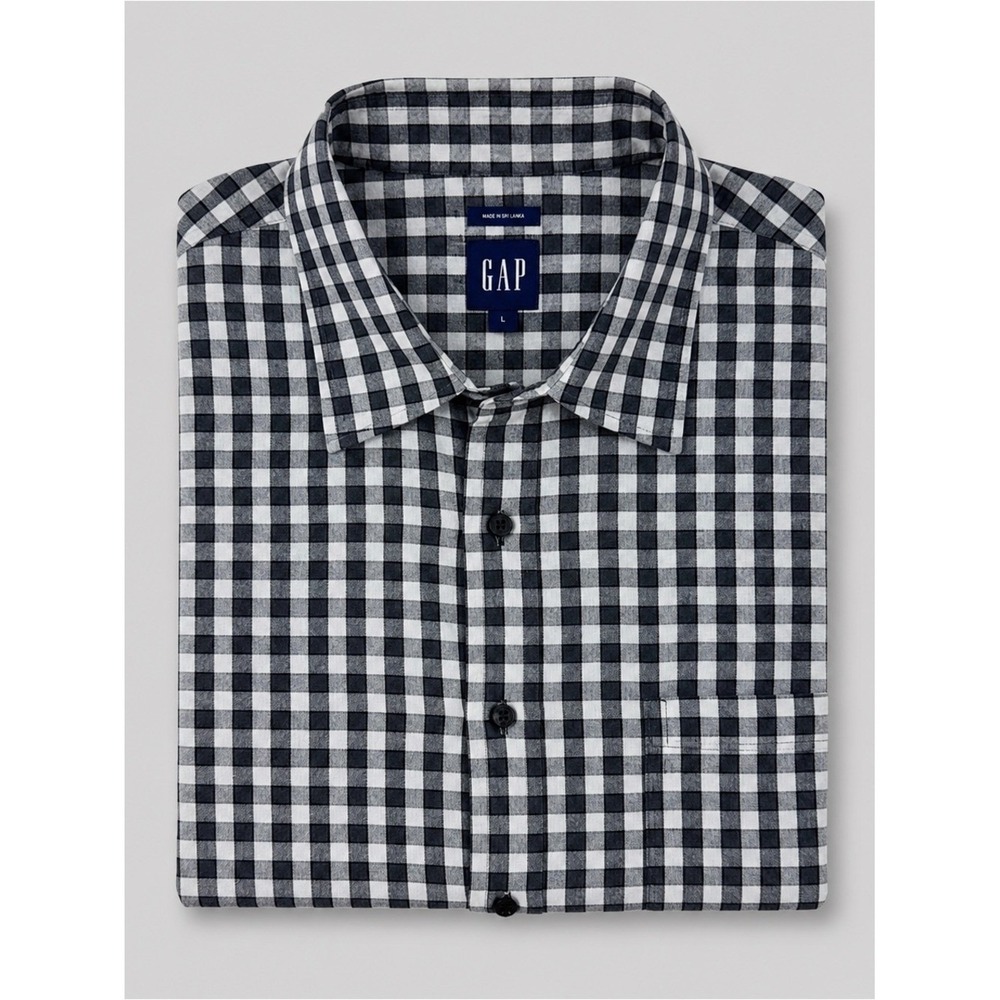 Gap Mens Linen Gingham Button Down Shirt XXL Beachy Euro Summer Coastal Preppy